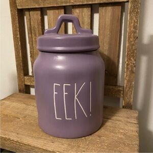 Rae Dunn Halloween purple baby eek canister
